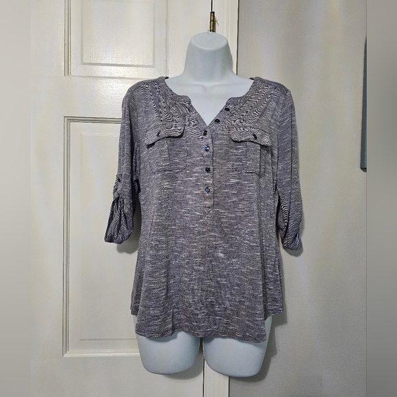 Soho Heathered Gray Women's Blouse - Picture 1 of 6
